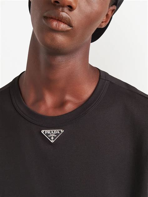 prada t shirt logo patch|prada button up shirt.